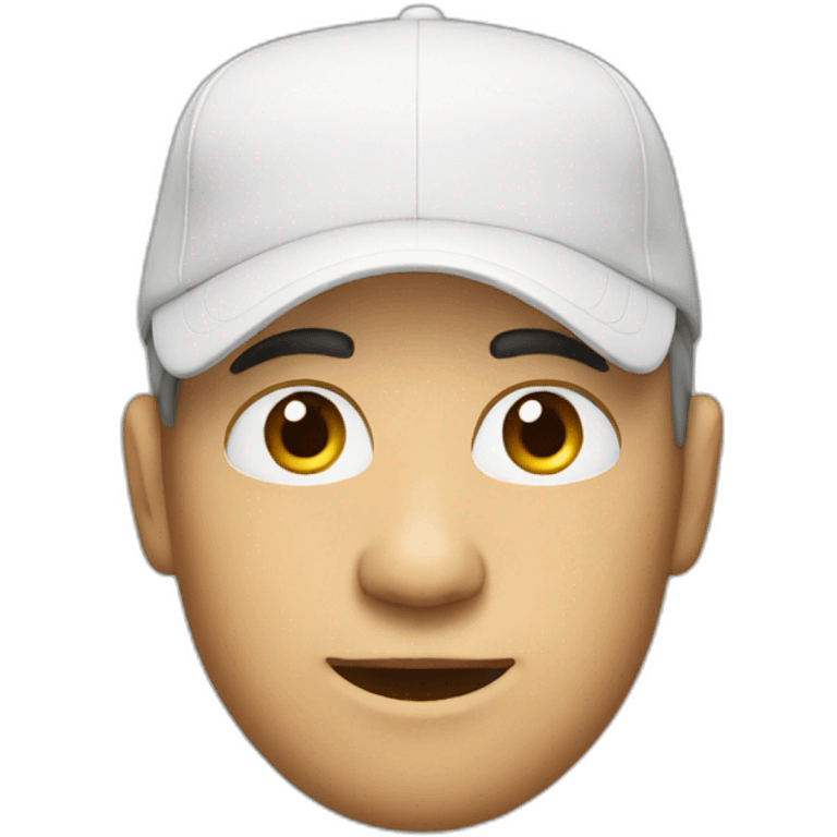 White men with cap emoji