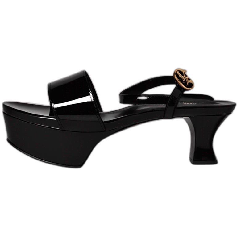 ysl black patent TRIBUTE PLATFORM SANDAL PATENT LEATHER emoji