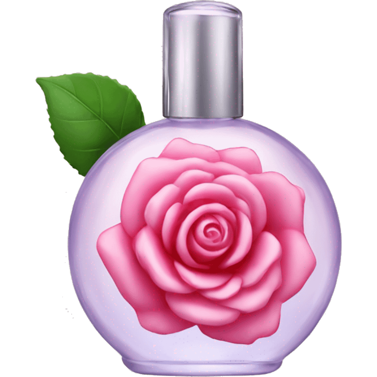 glass perfume bottle with a rose emoji