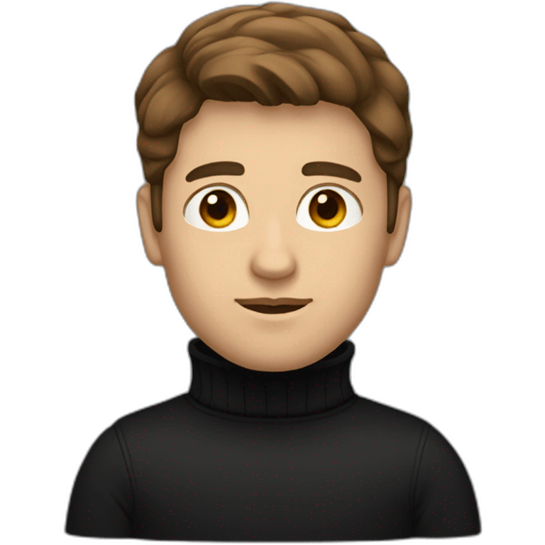 male brown haired designer with black turtleneck emoji