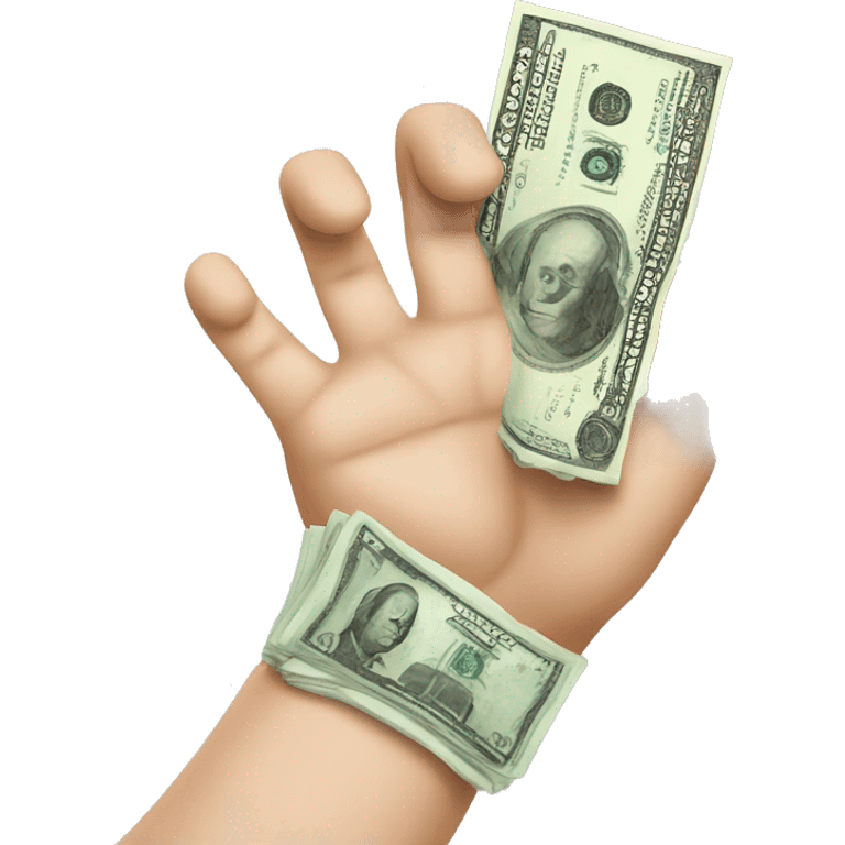 hand with cash emoji