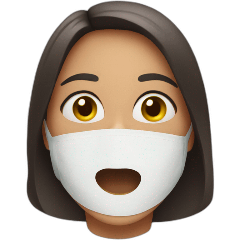 Woman tape over mouth emoji