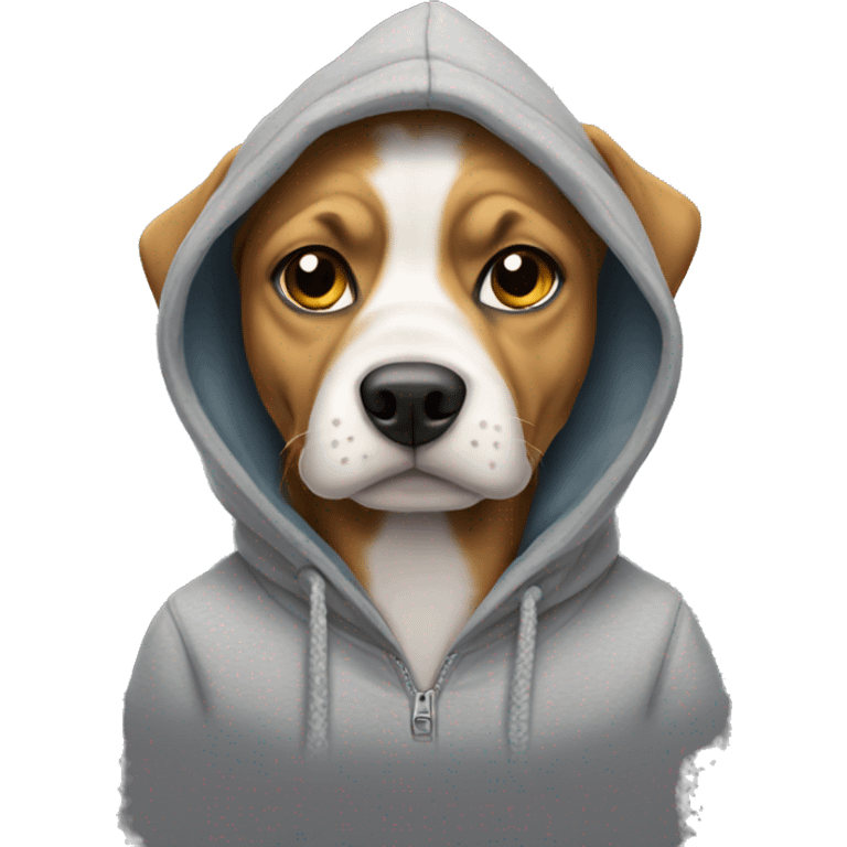 Dog wearing hoodie emoji