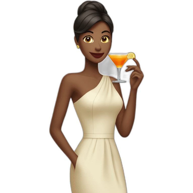 Woman cocktail dress with drink emoji