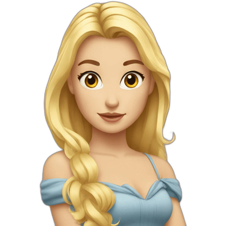  belle fille blonde avec 3 hommey emoji