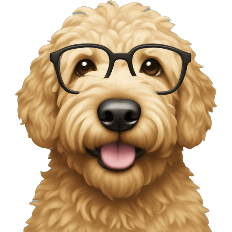 Golden doodle with glasses  emoji