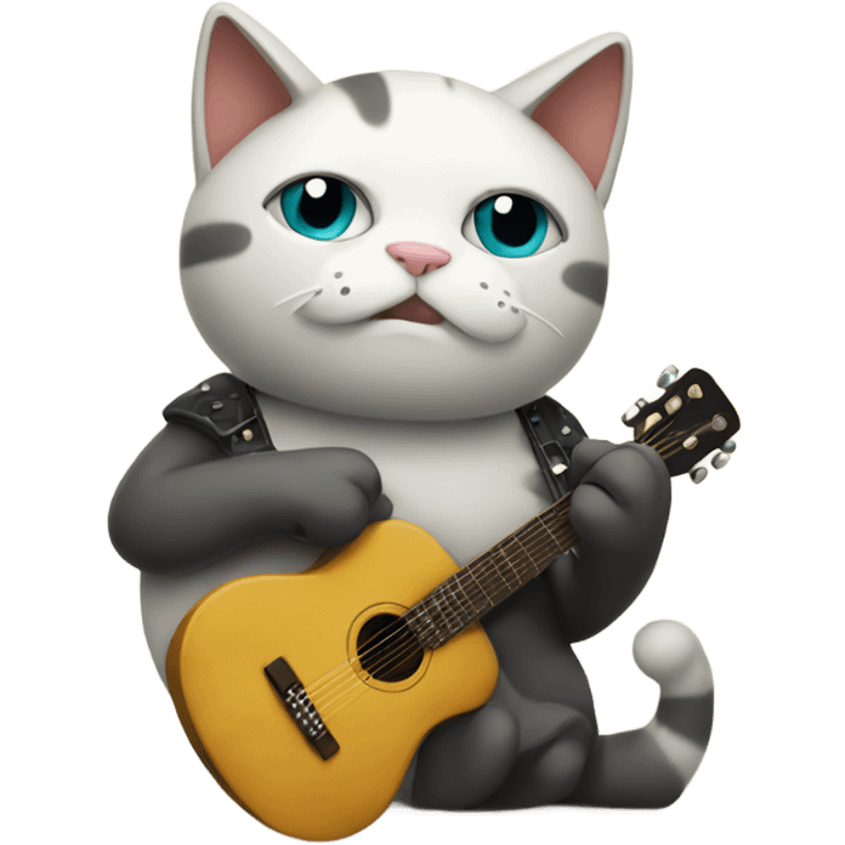 sad cat playing guitar emoji