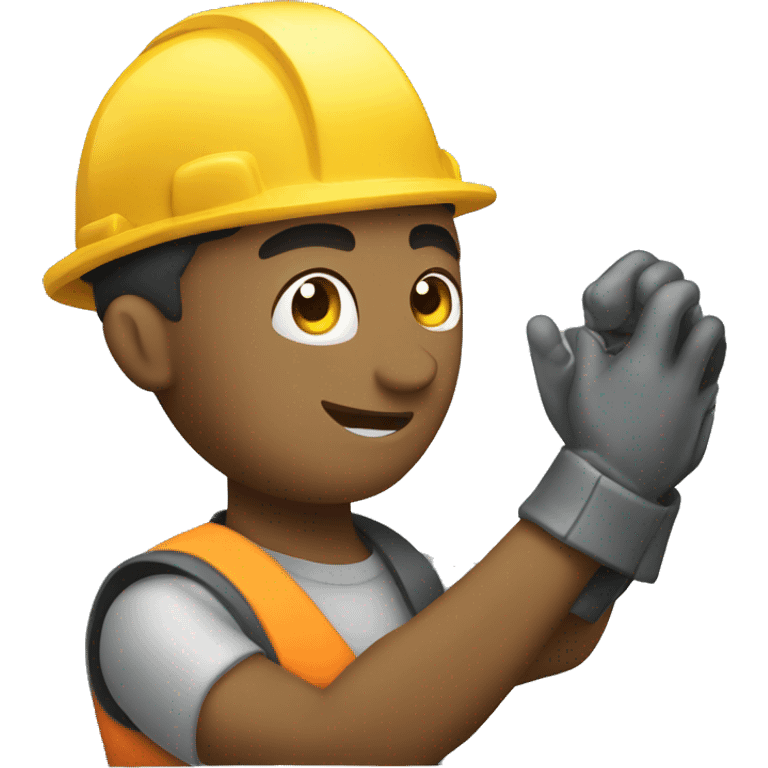 man construction worker handling welder emoji