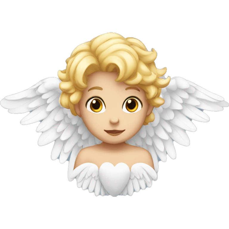 cupid face white wings emoji