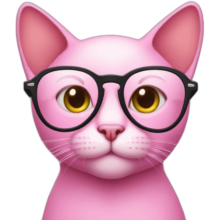 pink cat in glasses emoji