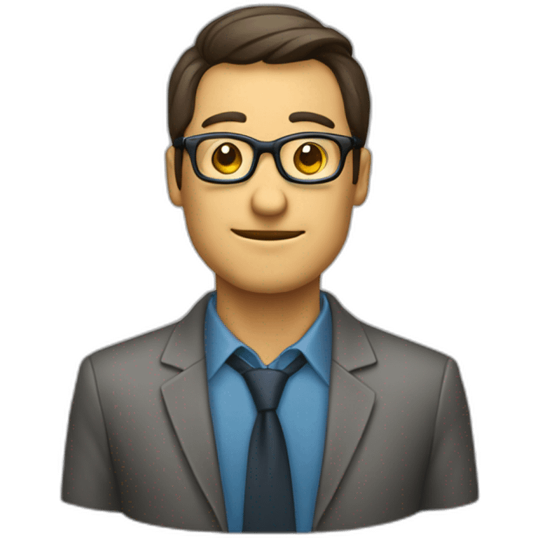 Hombre con gafas gerentf de proyecto IT emoji