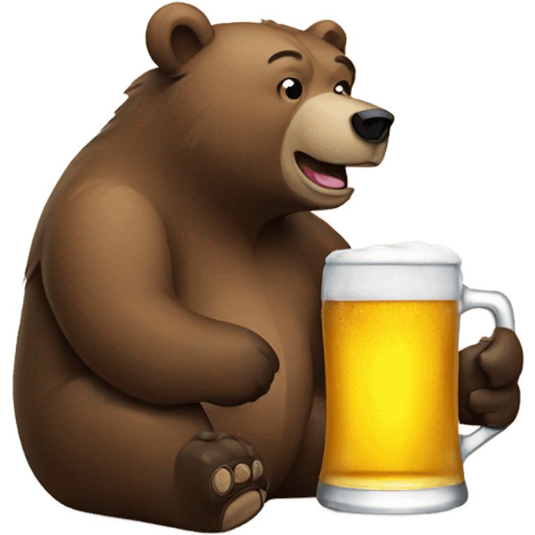 Bear drinking a beer emoji