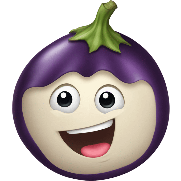 Eggplant with face emoji