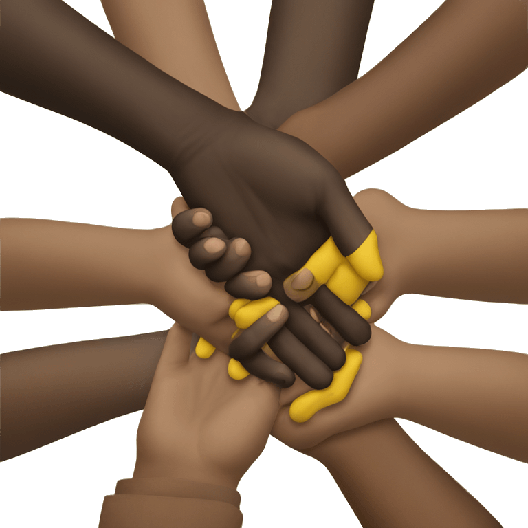 Black person hand and yellow hand handshake emoji