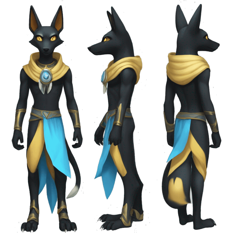 Anubis-Umbreon-Lucario full body emoji