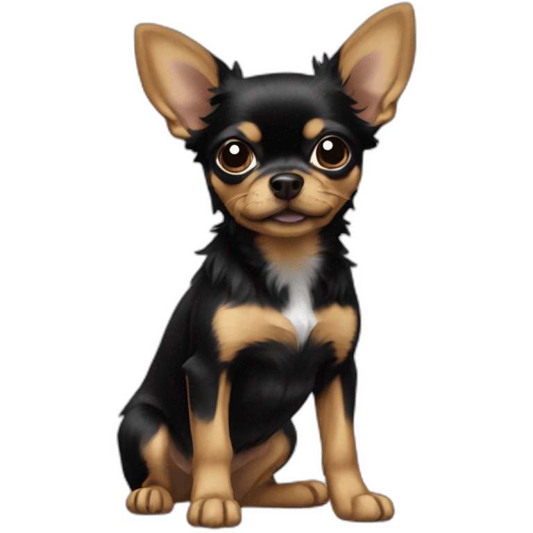 chihuhua + yorkshire + black emoji