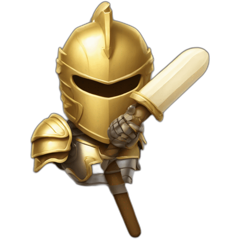 an popcicle with a light golden armour emoji