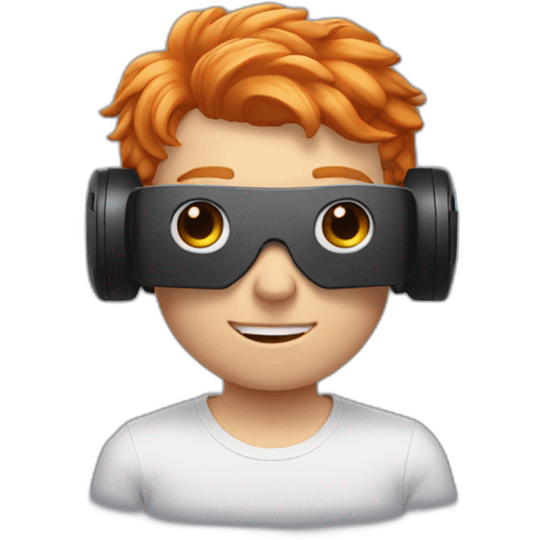 Ginger boy wearing a vr headset emoji