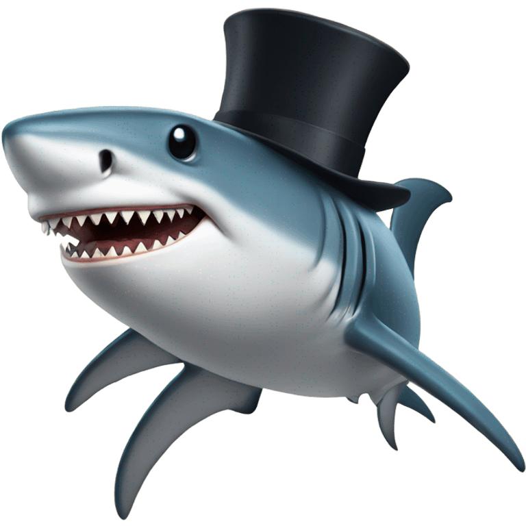 shark with tophat emoji