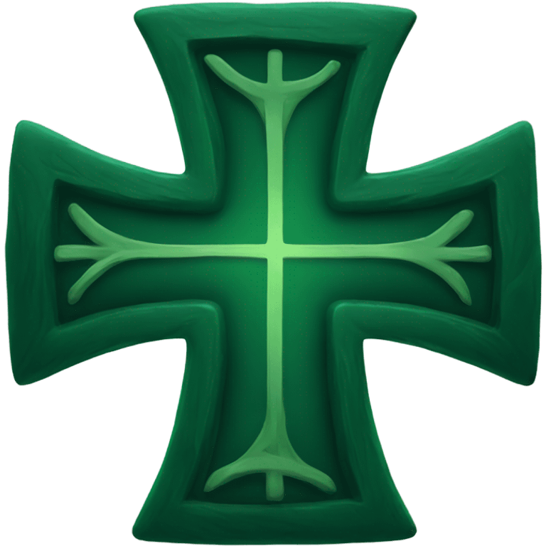 A dark green cross emoji