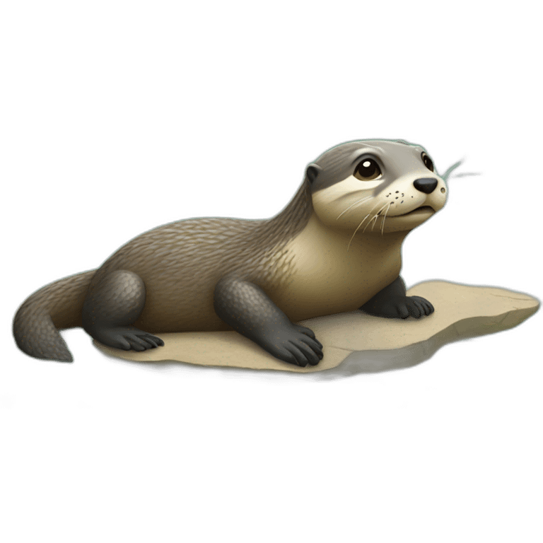 Loutre sur tortue emoji