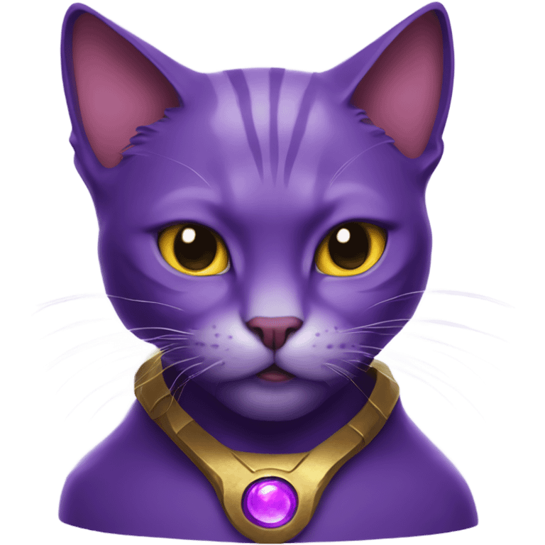 Purple cat with the infinity gauntlet emoji