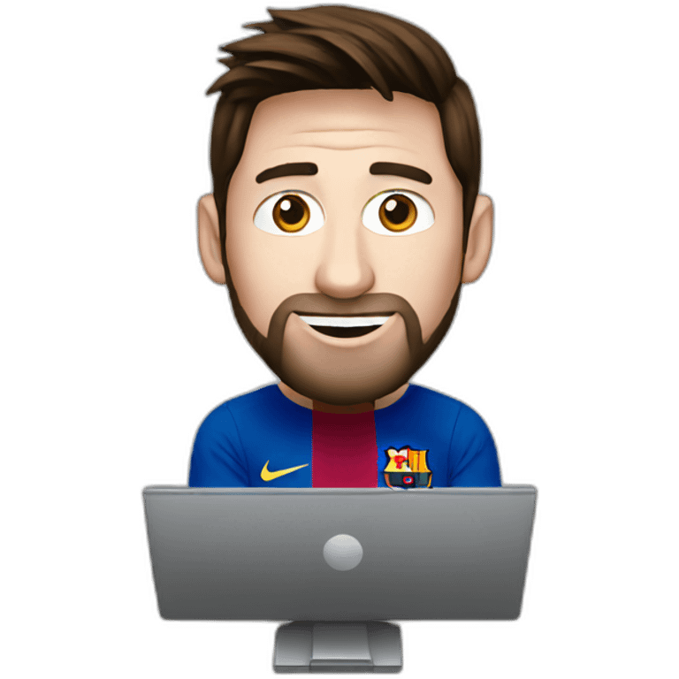 messi with a computer emoji