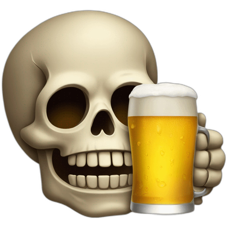 calavera bebiendo una cerveza emoji