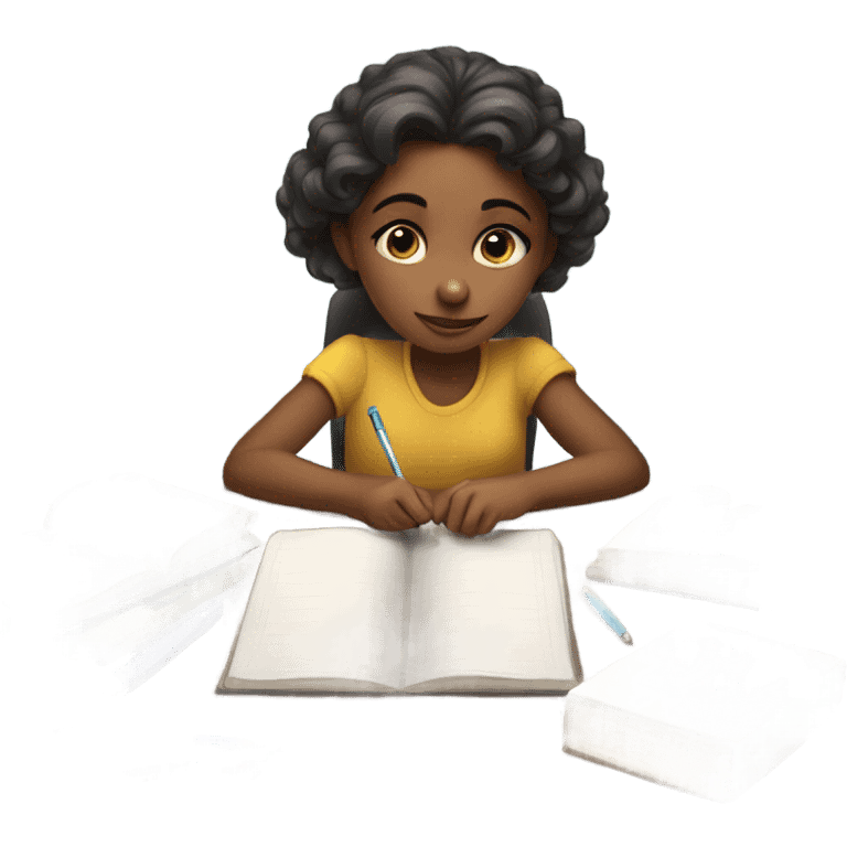 Girl doing her homework  emoji