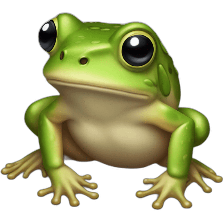 round-shouldered back frog emoji