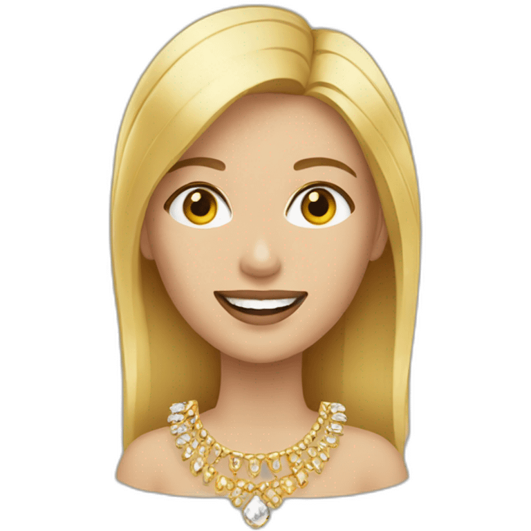 mujer rubia con joyas de oro emoji