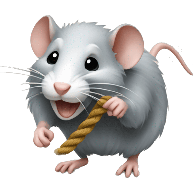 rat pulling rope down emoji