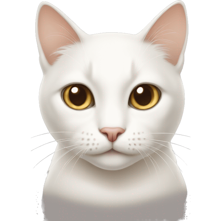 White cat with beige markings emoji