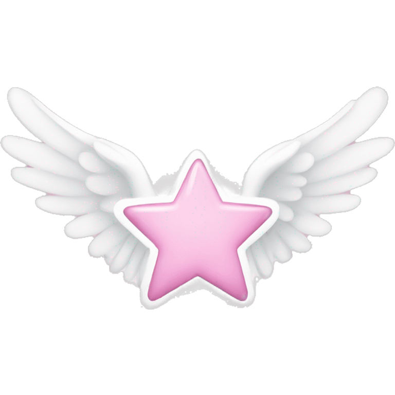 Light pink star with white angel wings emoji