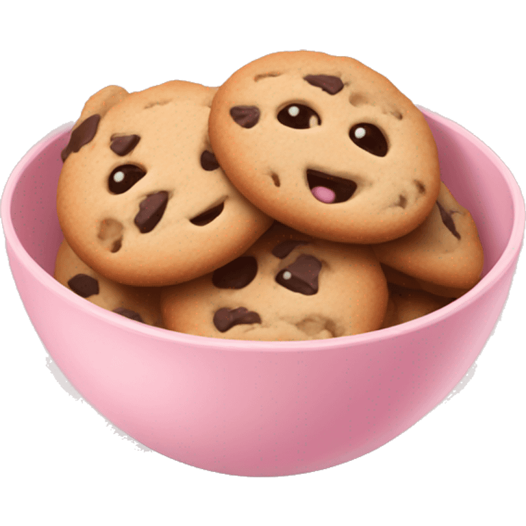 Cookies in a soft pink bowl emoji