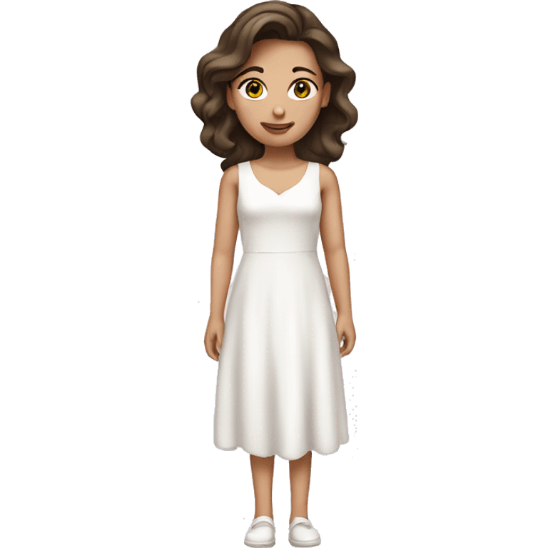 Brunette white girl with white dress emoji