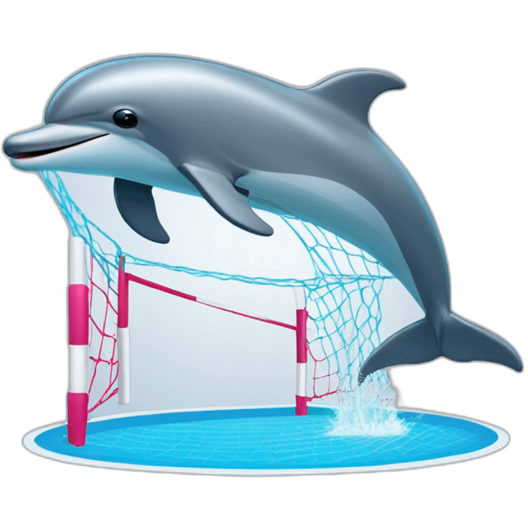 dolphin jumping over a volleyball net emoji