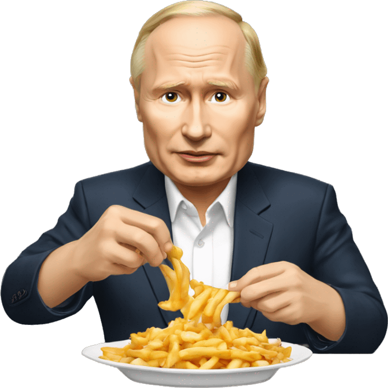 Vladimir poutine qui mange une poutine emoji