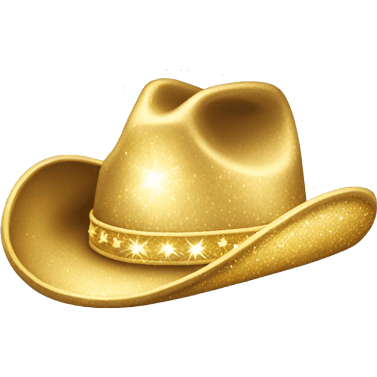 Sparkly light gold cowboy hat emoji