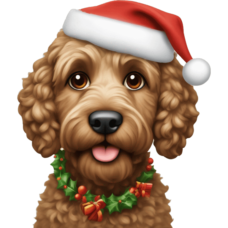 Christmas cockapoo emoji