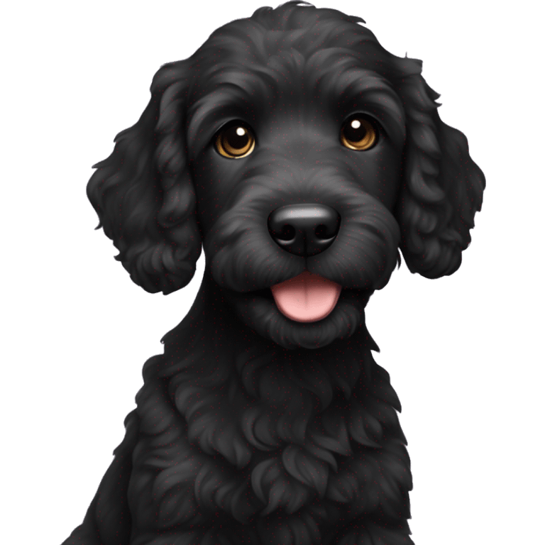 black puppy labradoodle emoji