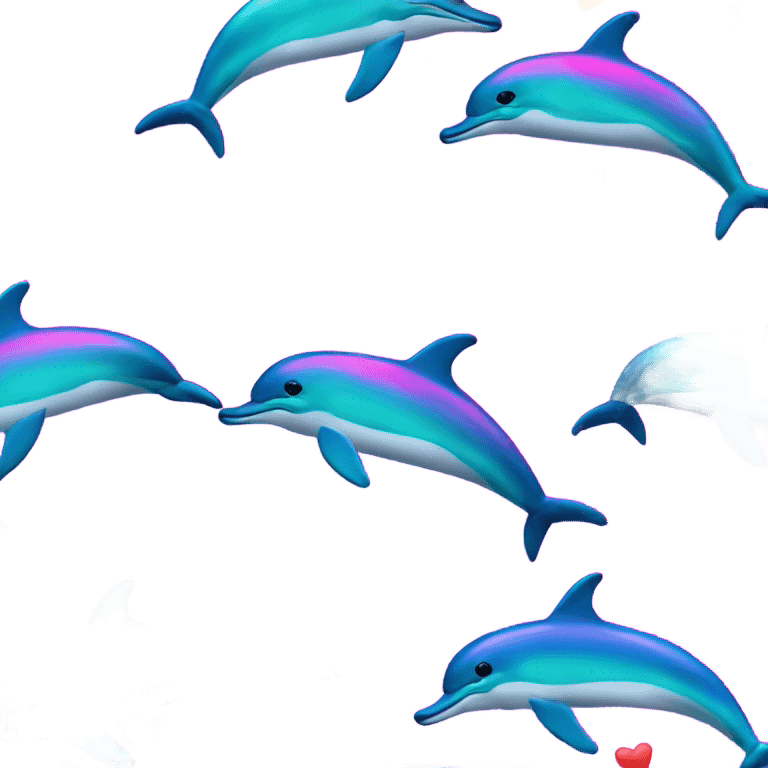 Lisa frank dolphins in a heart emoji