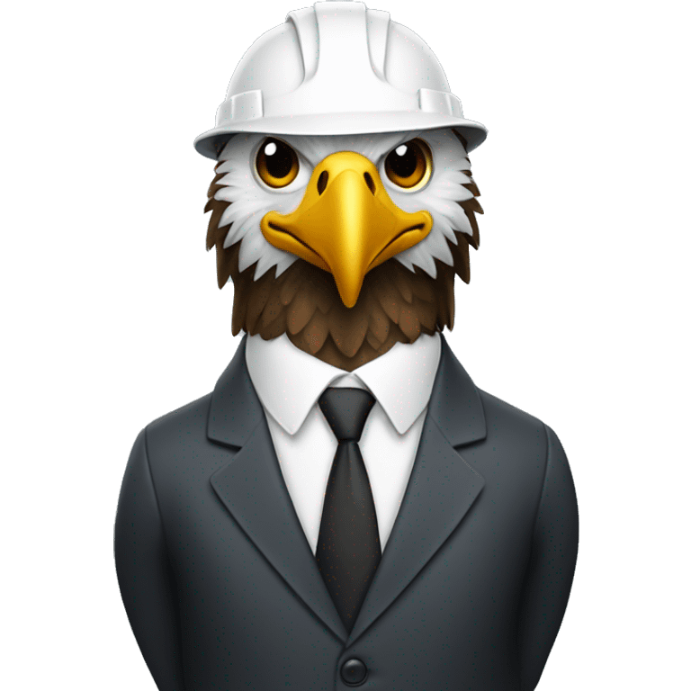 Eagle wearing a hardhat and suit and tie  emoji