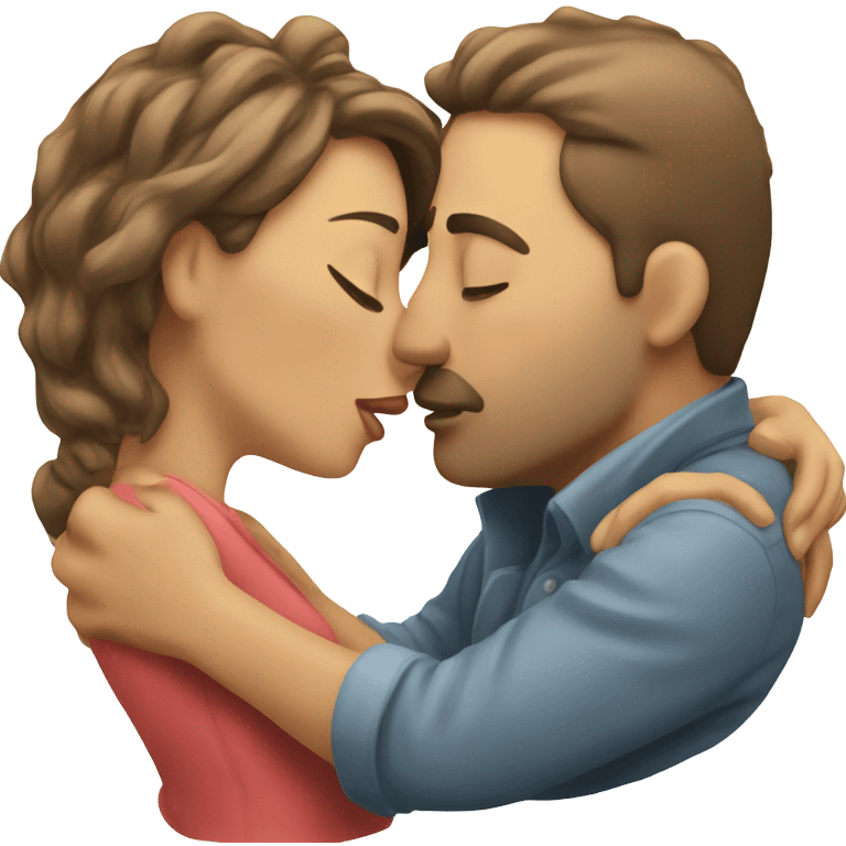 Man kissing wife  emoji