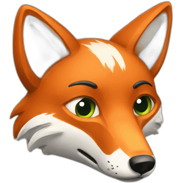 A tired and stoned fox emoji