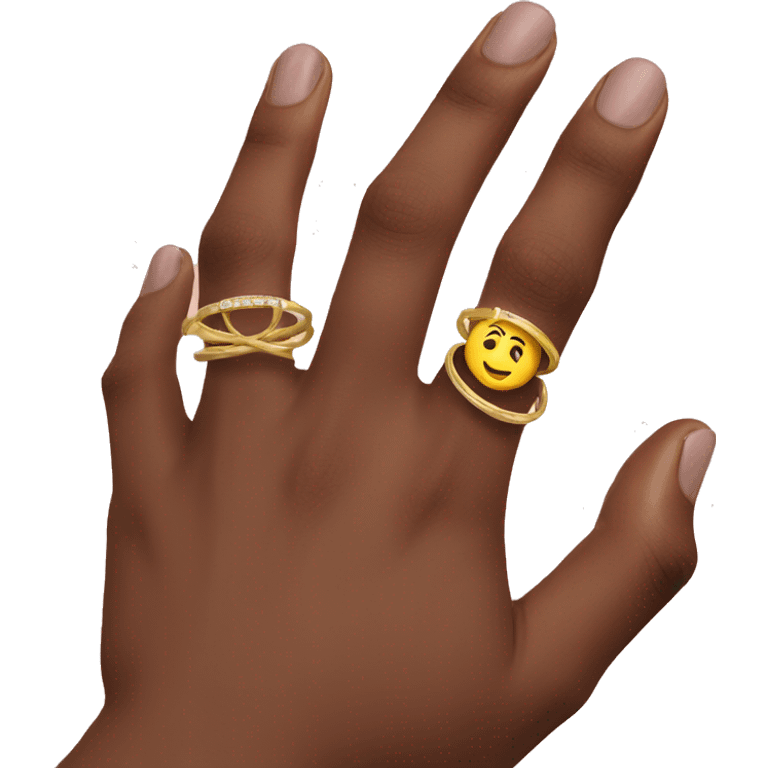 Multiple rings on hand emoji