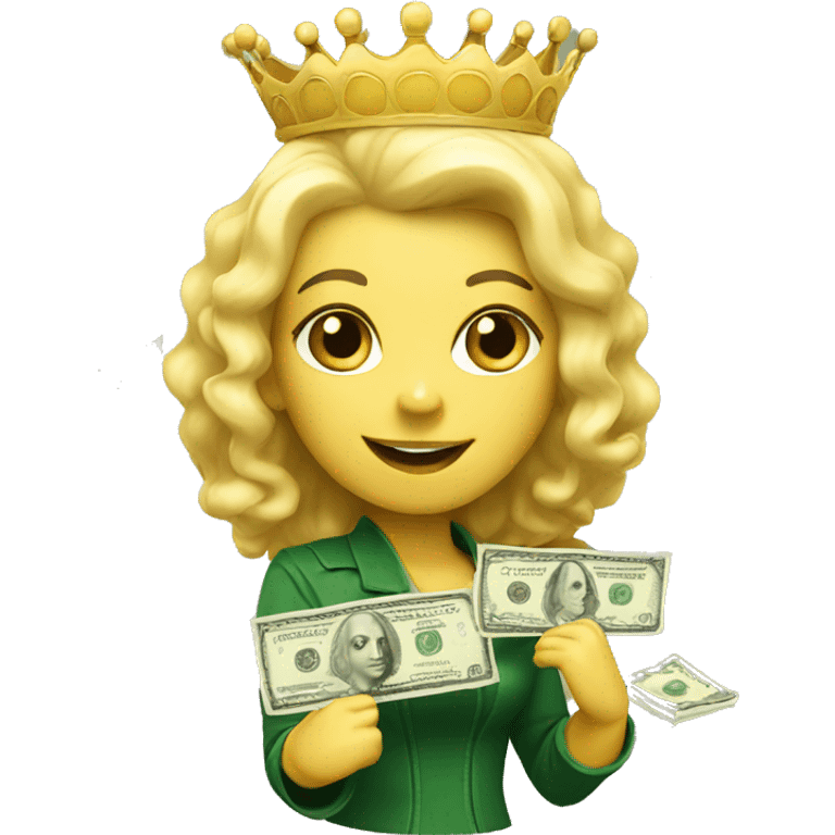 blond queen bee with money emoji