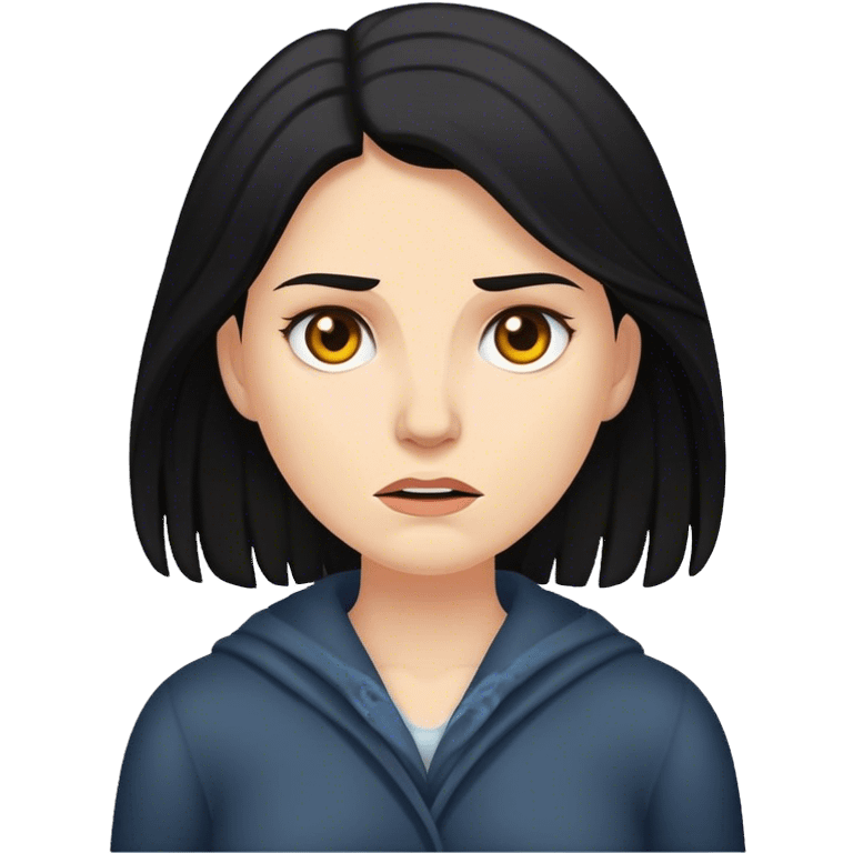 Aggrivated long dark haired white woman emoji