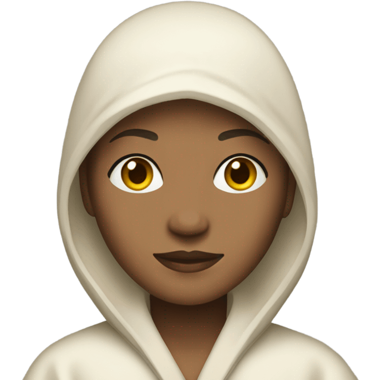 a light skin momm in a robe  emoji