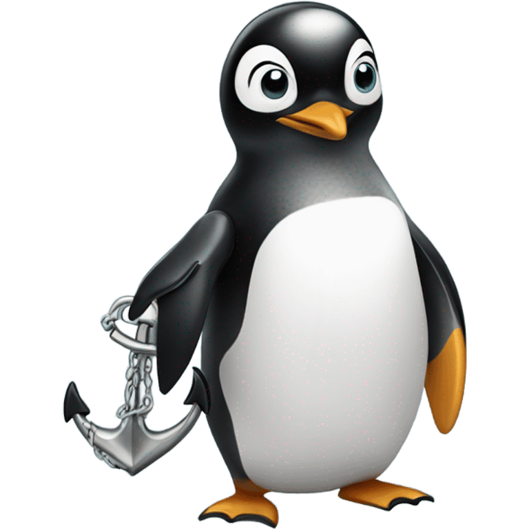 Penguin with anchor  emoji